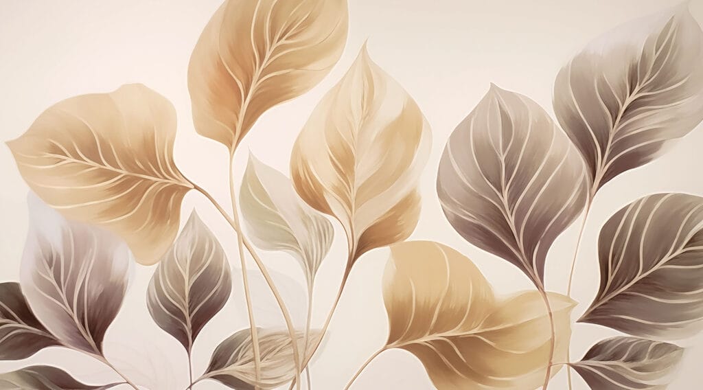 Folhas em tons castanhos — design completo