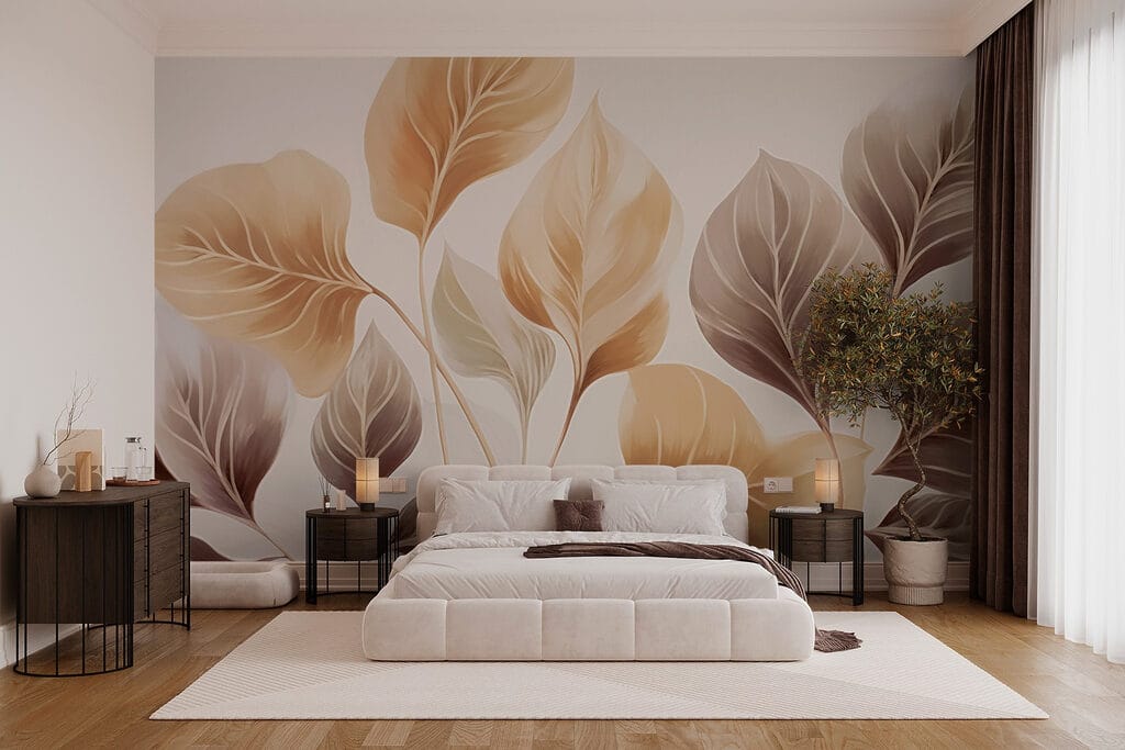 Folhas em tons castanhos — interior 1