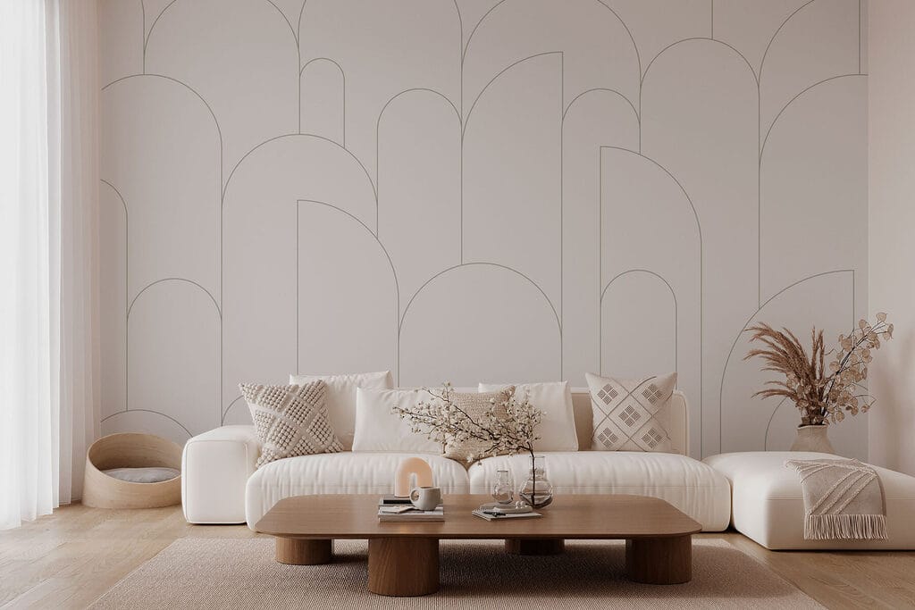 Arcos finos sobre branco — interior 2