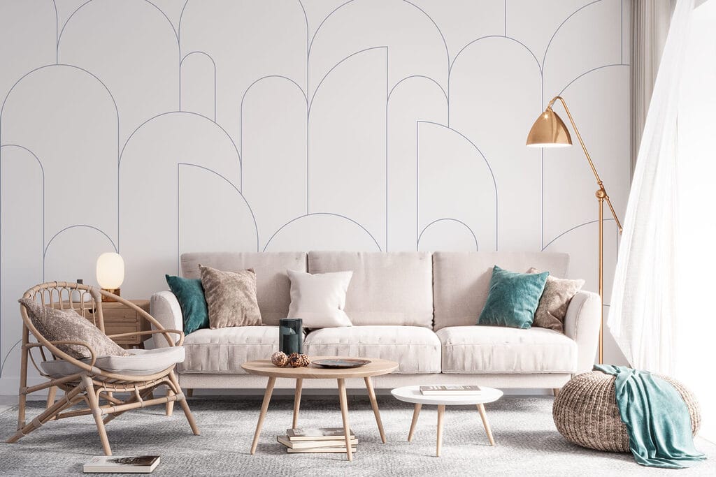 Arcos finos sobre branco — interior 2