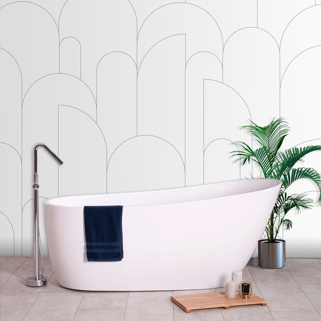 Arcos finos sobre branco — interior 3