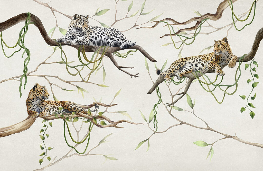 Leopardos entre lianas — design completo