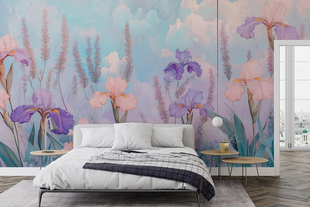 Íris rosadas entre nuvens — interior 2