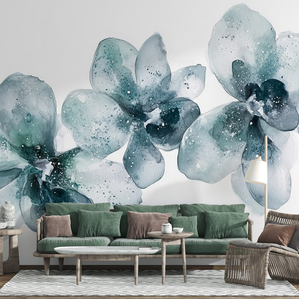 Orquídeas roxas em aguarela — interior 2