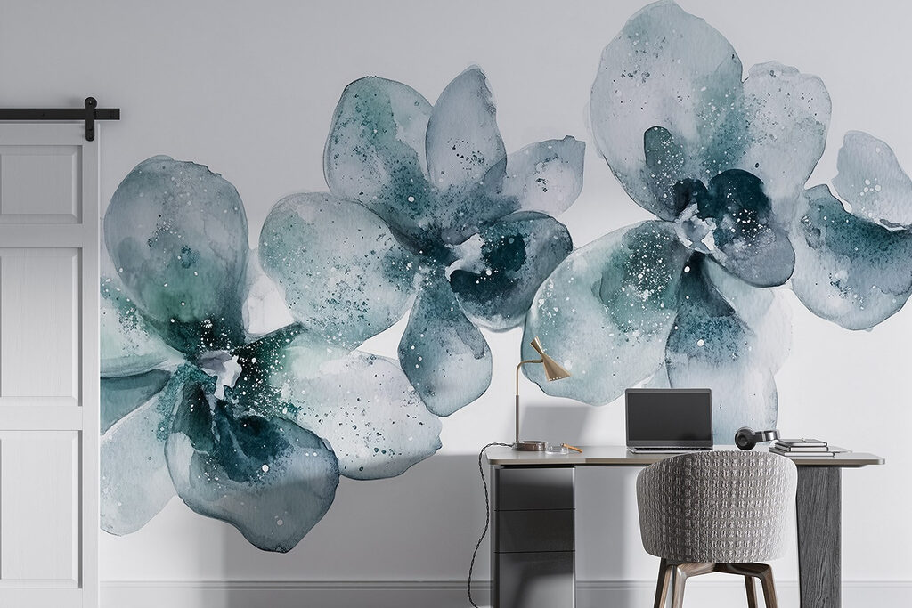 Orquídeas roxas em aguarela — interior 5