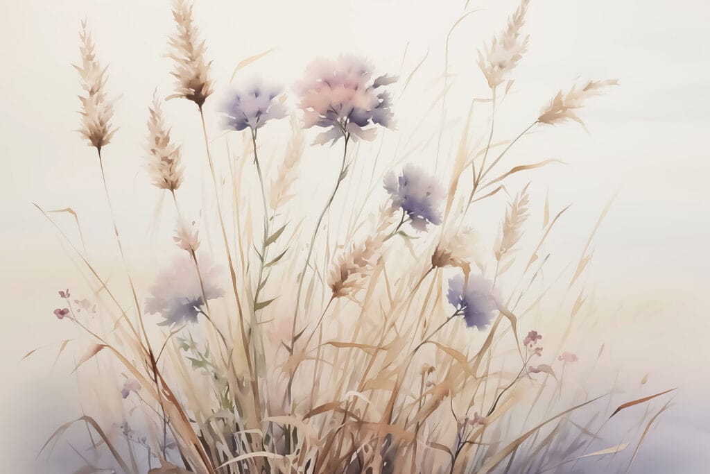 Flores entre hastes secas — design completo