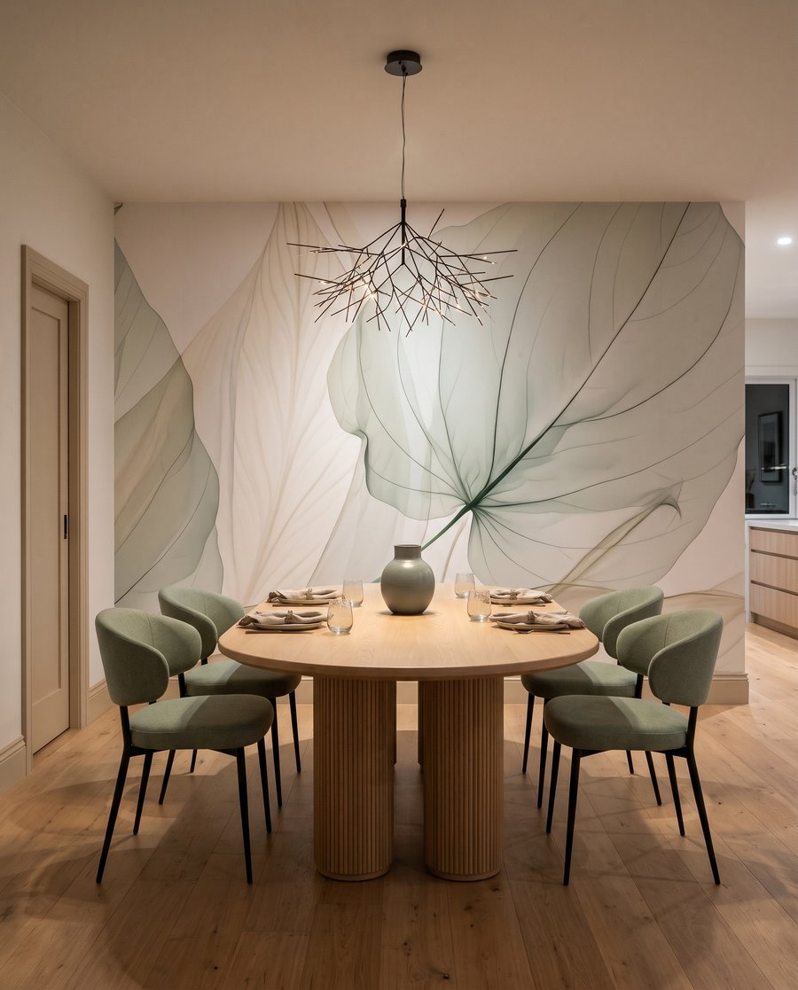 Folhas translúcidas em ramos — interior 6