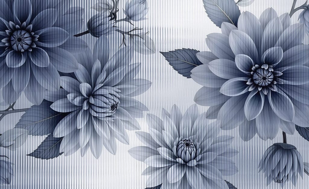 Flores em riscas finas — design completo