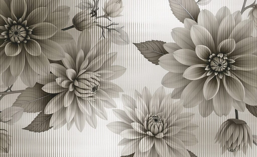 Flores em riscas finas — design completo