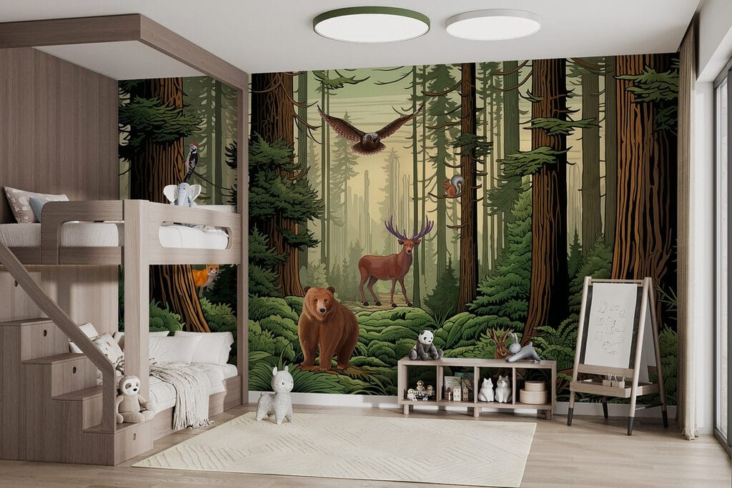 Urso junto a samambaias — interior 1