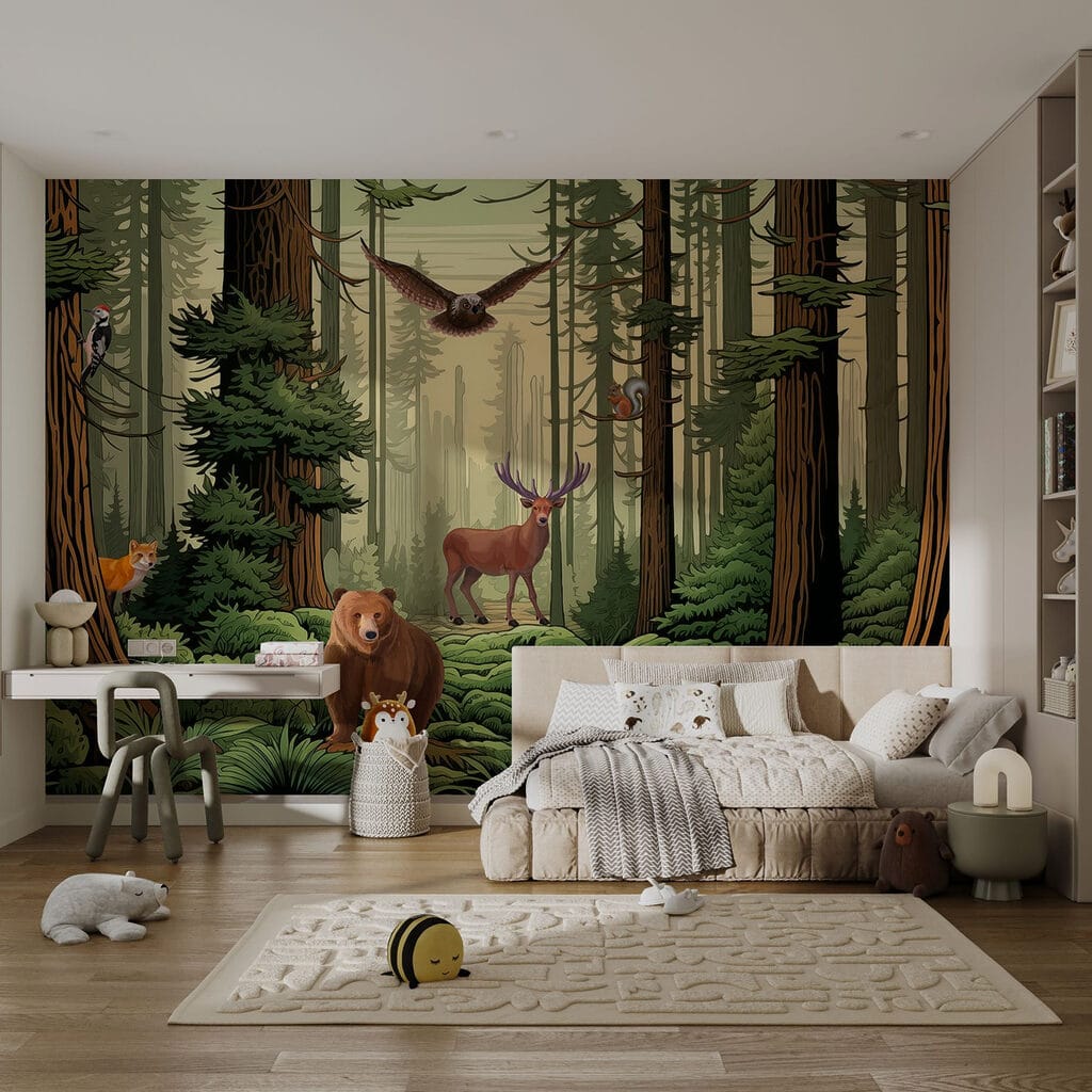 Urso junto a samambaias — interior 2
