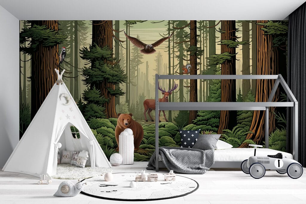 Urso junto a samambaias — interior 3