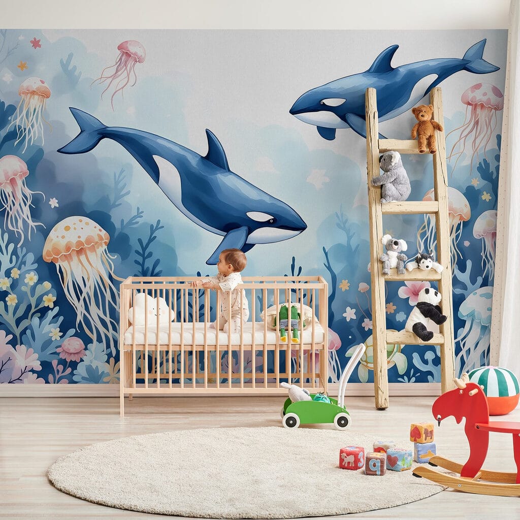 Orcas entre medusas coloridas — interior 3