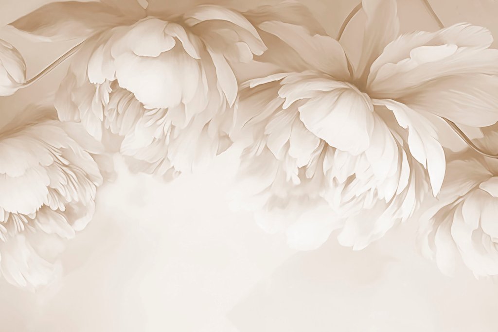 Flores pendentes em creme — design completo