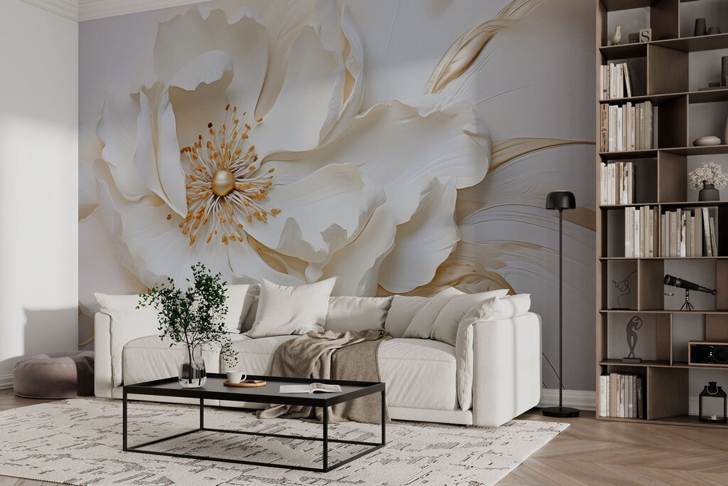 Flor de pétalas curvas — interior 3