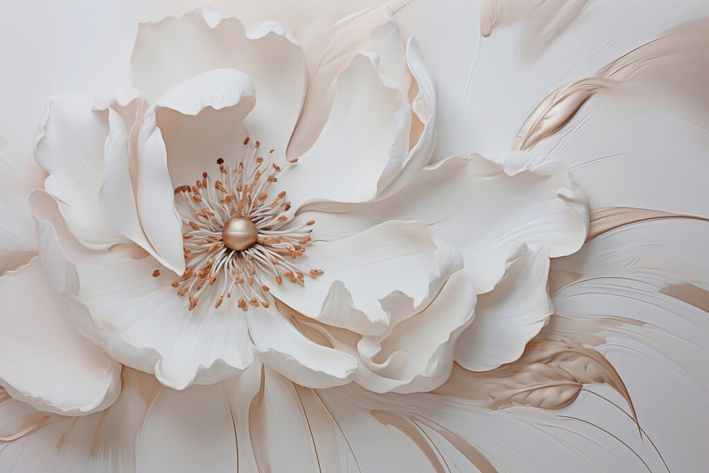 Flor de pétalas curvas — design completo