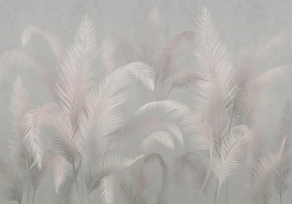 Penas cinzentas com rosa — design completo