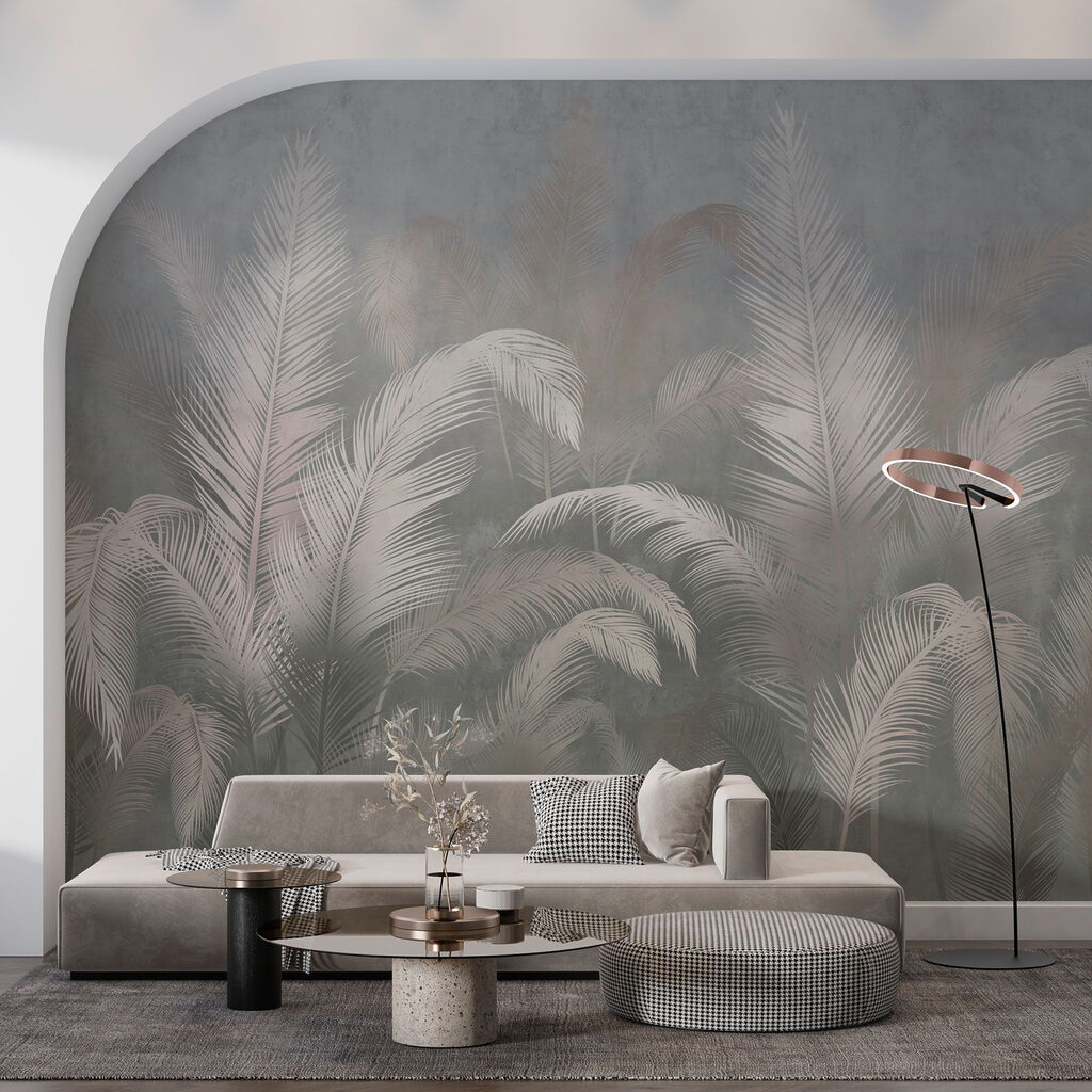 Penas cinzentas com rosa — interior 1