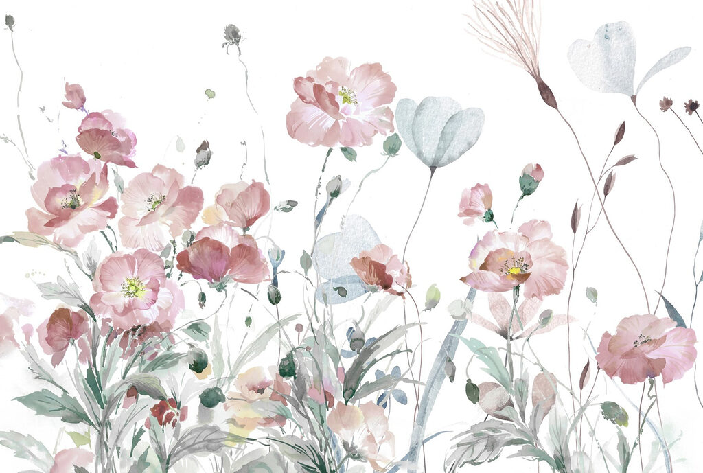 Flores em aguarela solta — design completo