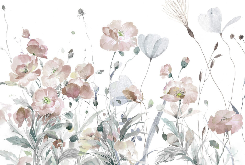 Flores em aguarela solta — design completo