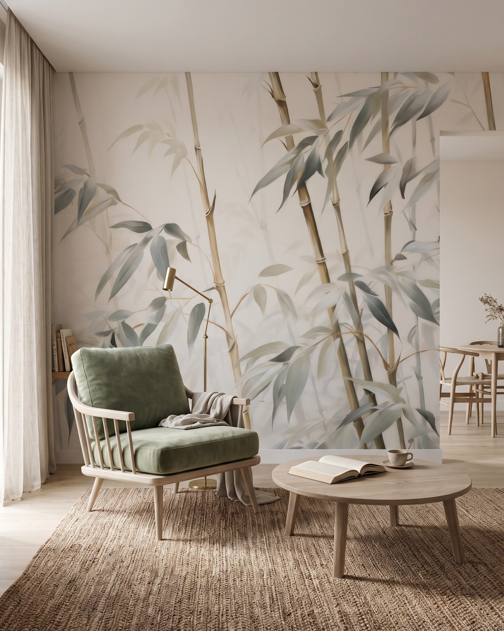 Bambu em camadas num interior