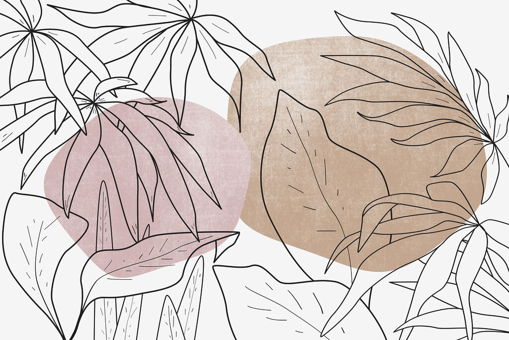 Folhas sobre formas redondas — design completo