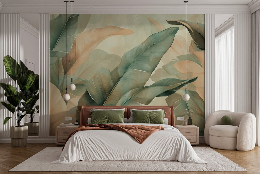 Folhas verdes em areia — interior 2