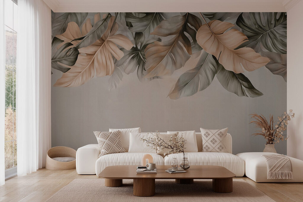 Folhas pendentes sobre bege — interior 6