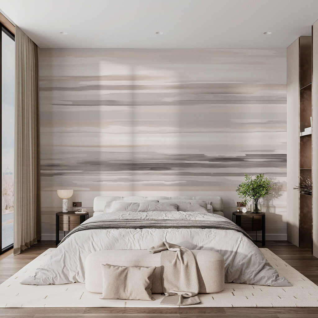 Pinceladas cinzentas horizontais — interior 1