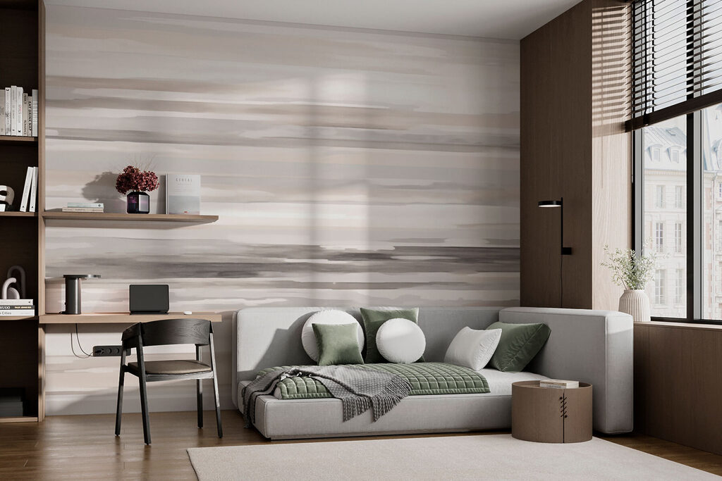 Pinceladas cinzentas horizontais — interior 3