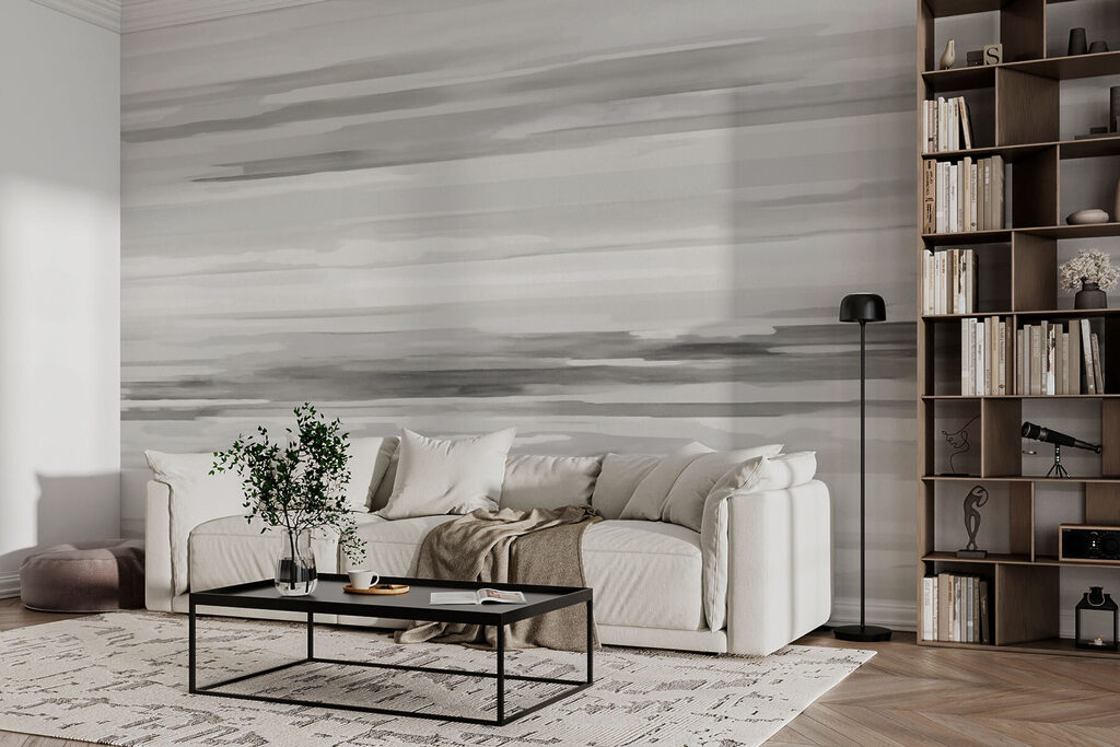 Pinceladas cinzentas horizontais — interior 2