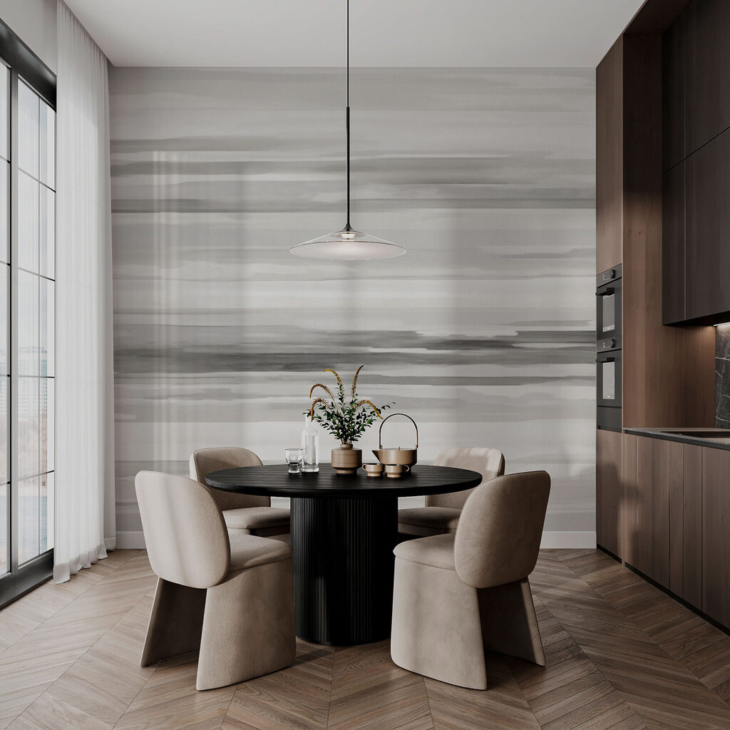Pinceladas cinzentas horizontais — interior 3
