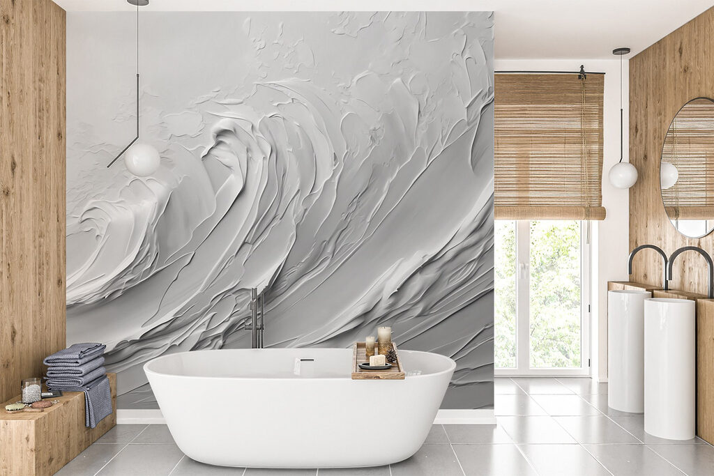 Ondas brancas em relevo — interior 2