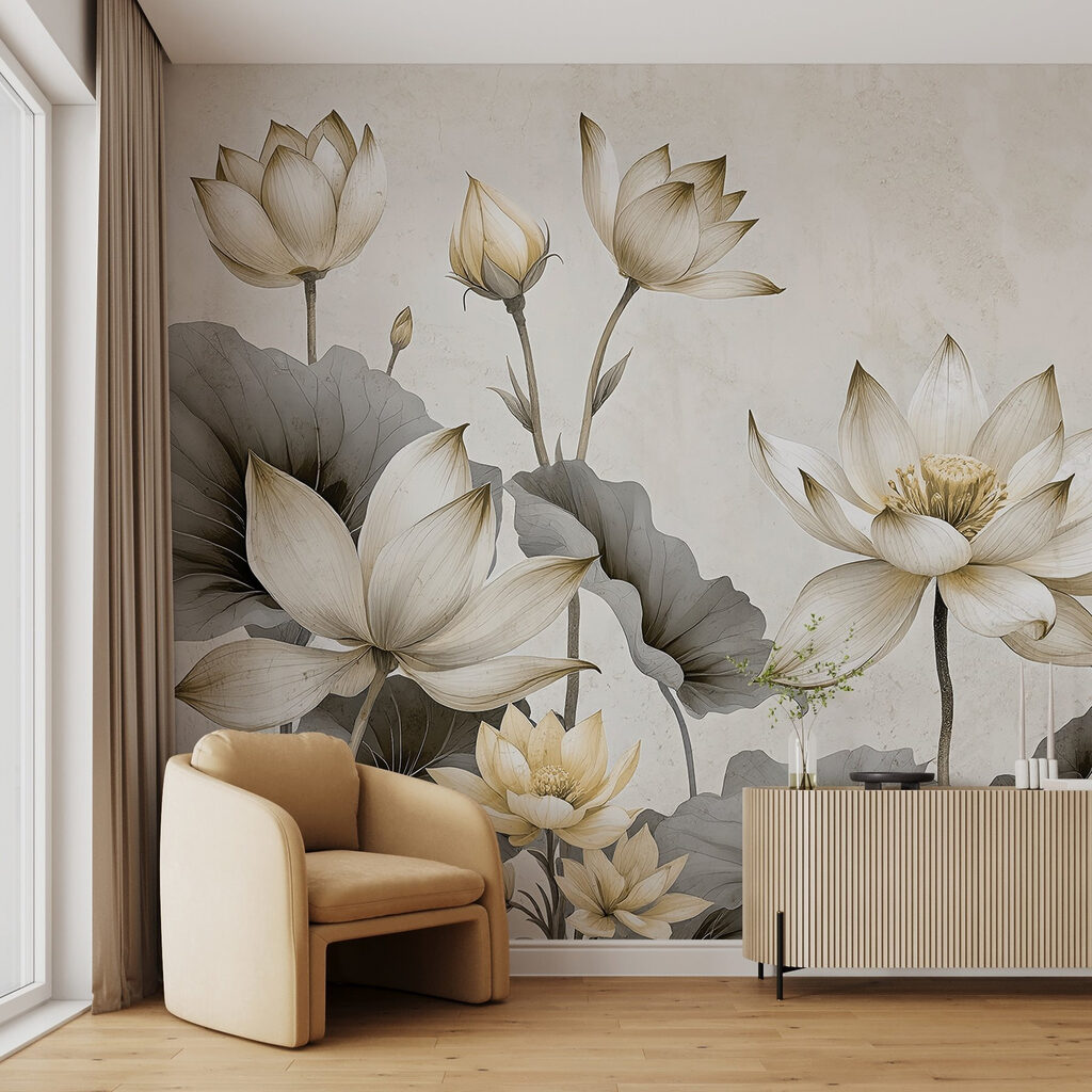 Lótus brancos, folhas cinzentas — interior 3