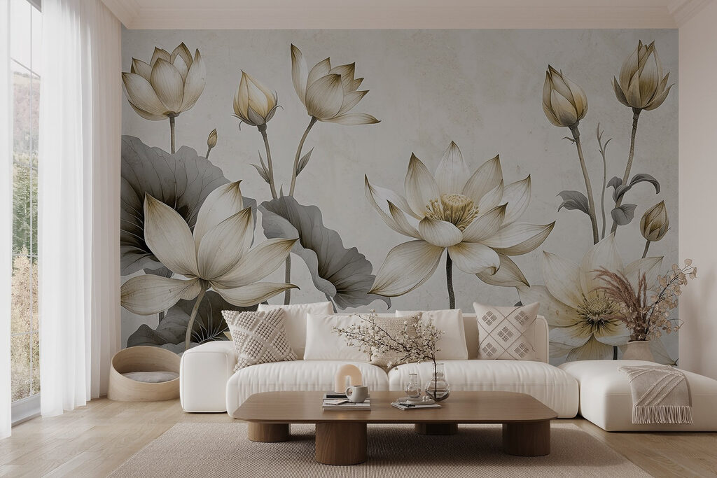 Lótus brancos, folhas cinzentas — interior 4