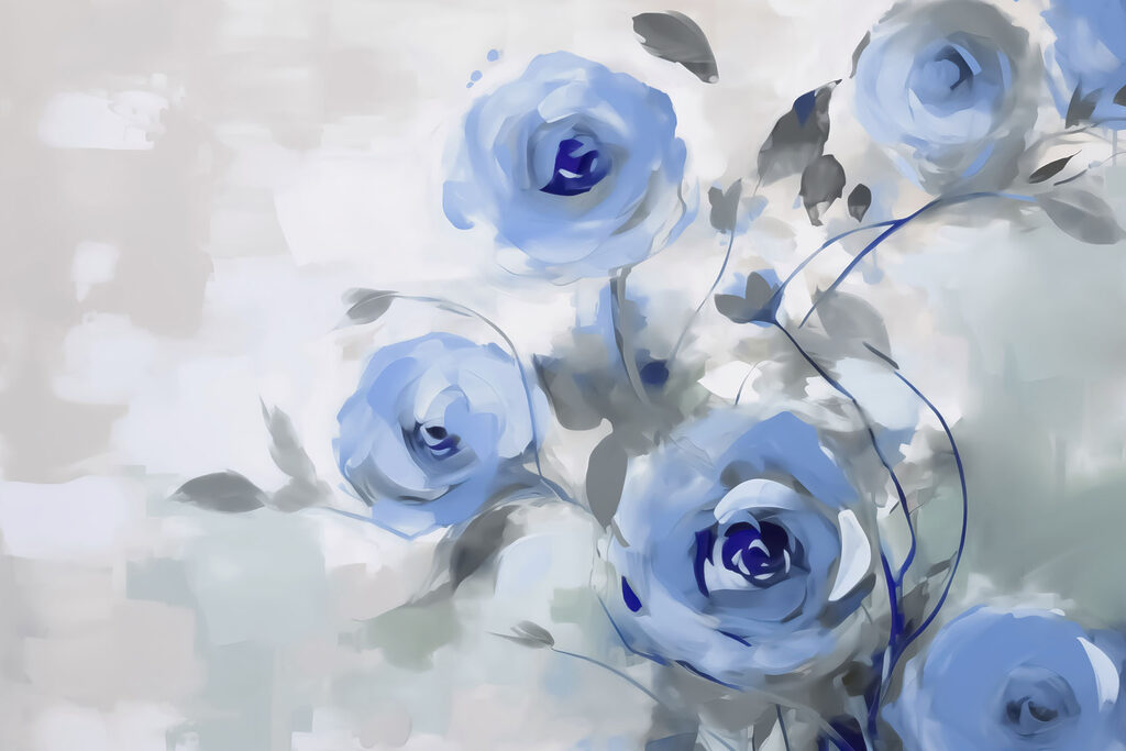 Rosas azuis — design completo
