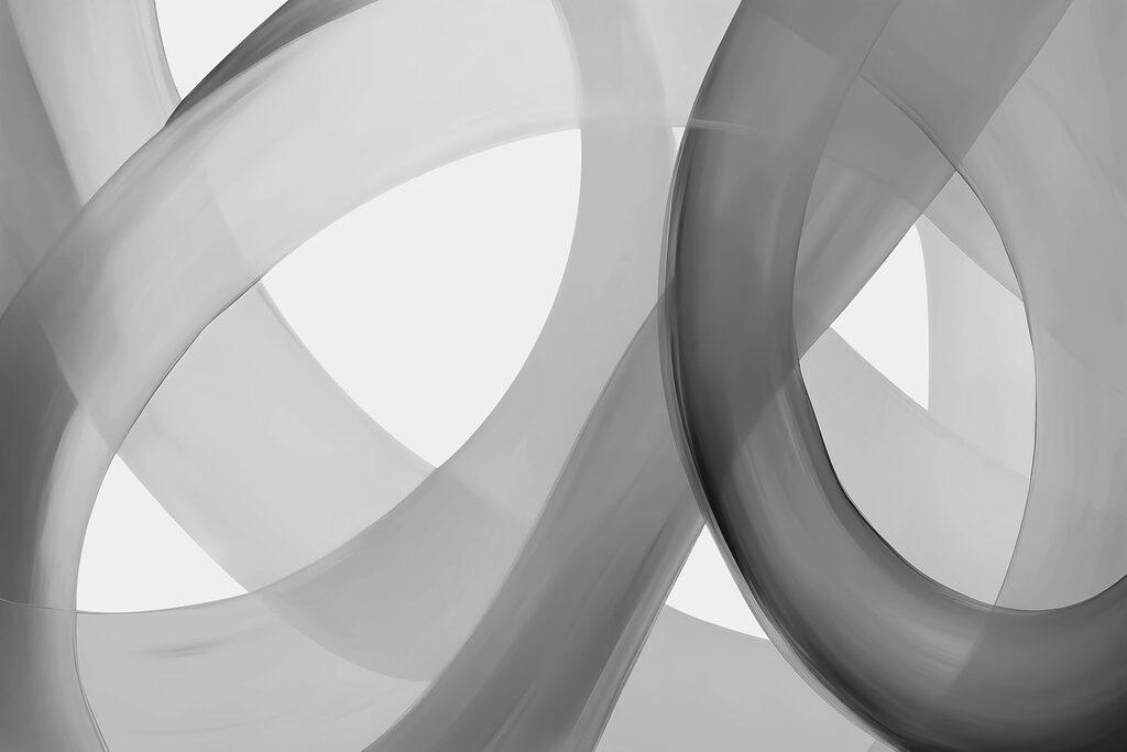 Fitas cinzentas em laços — design completo