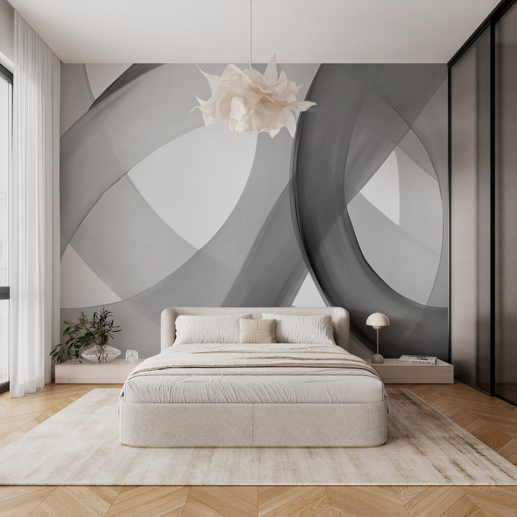 Fitas cinzentas em laços — interior 1