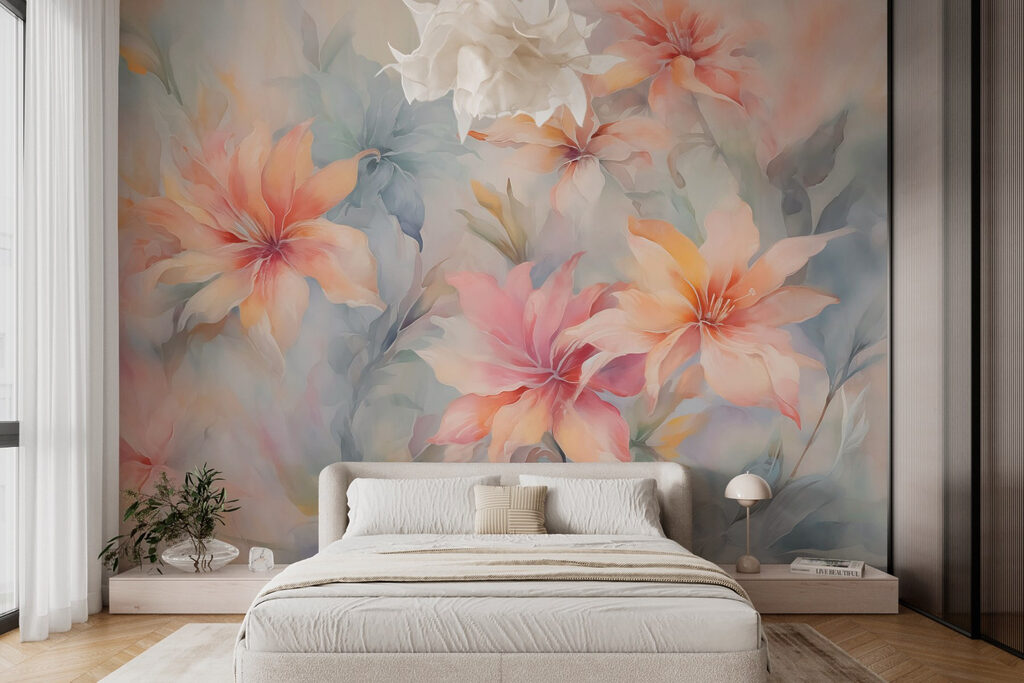 Flores em pinceladas azuis — interior 1