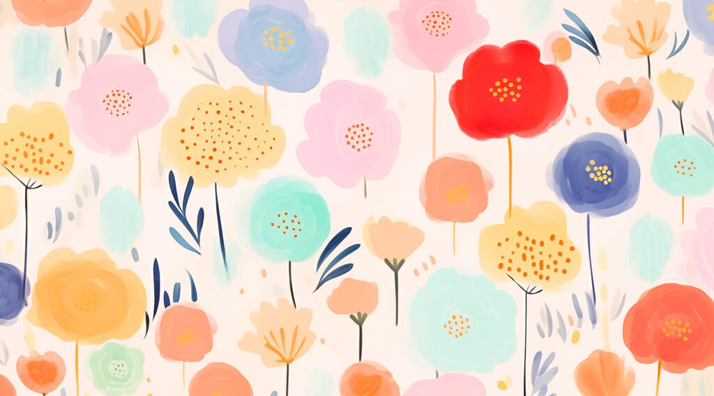 Flores de cores alegres — design completo