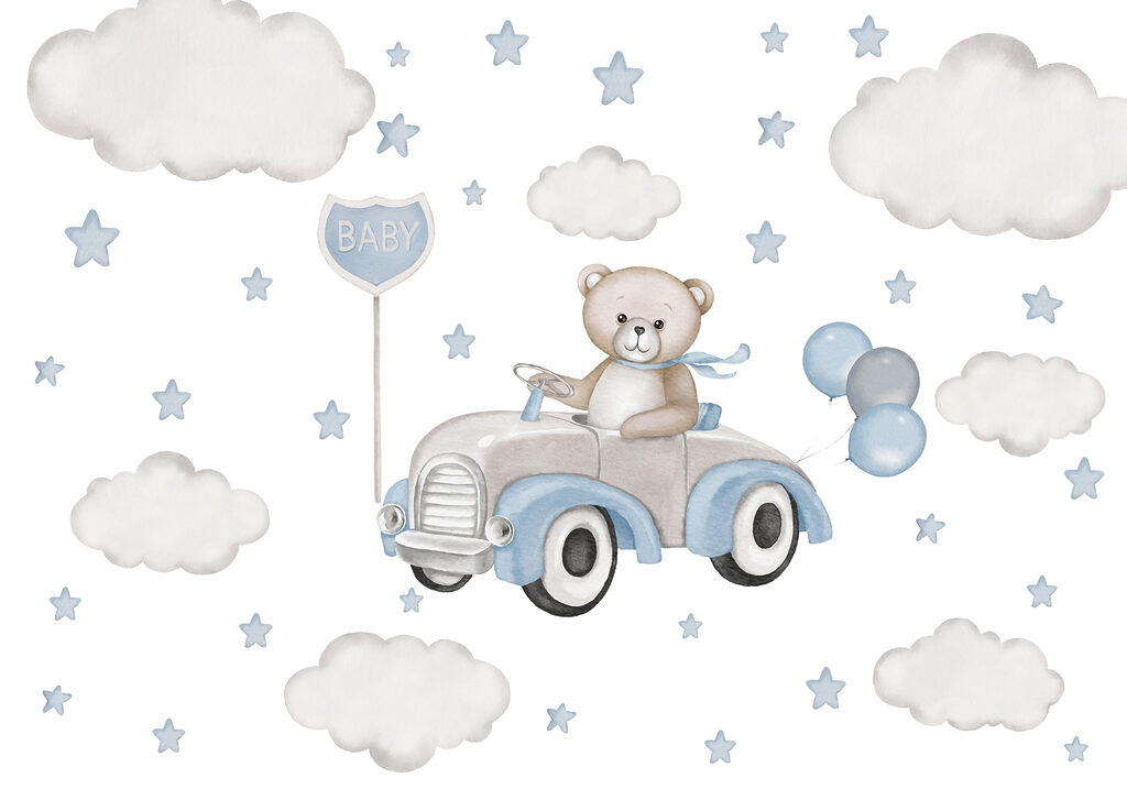Ursinho entre nuvens — design completo