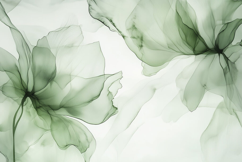Duas flores transparentes — design completo