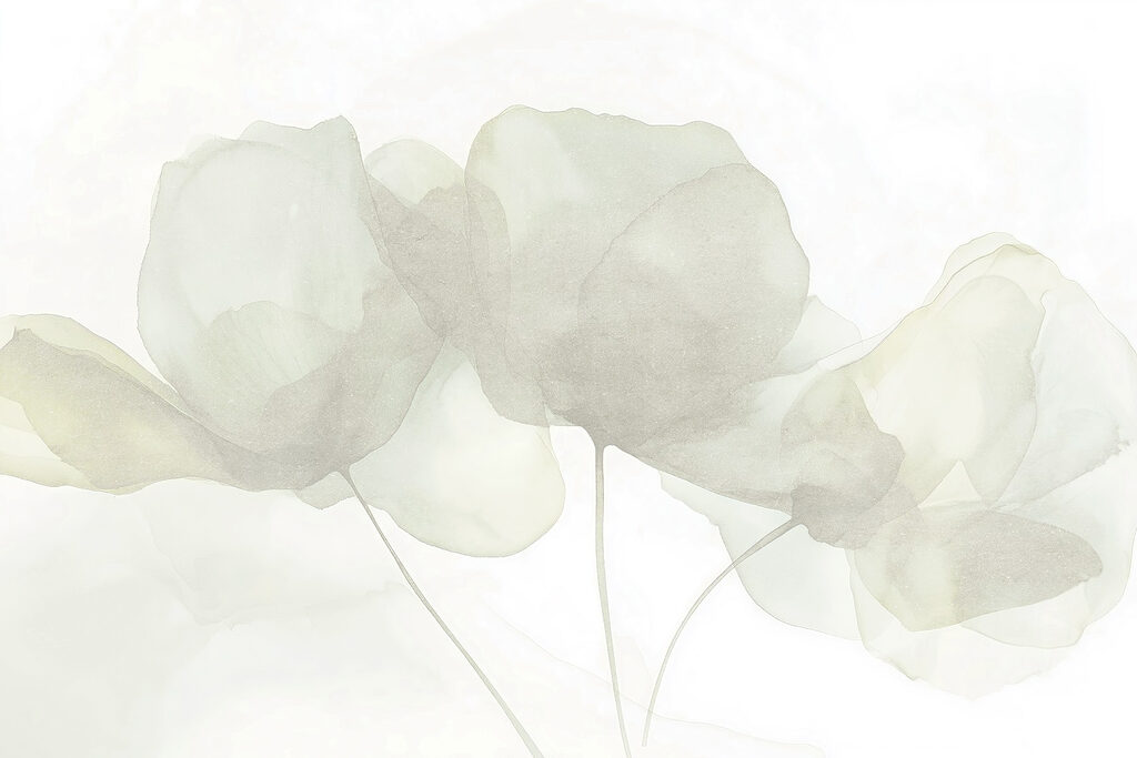 Flores delicadas sobre hastes — design completo