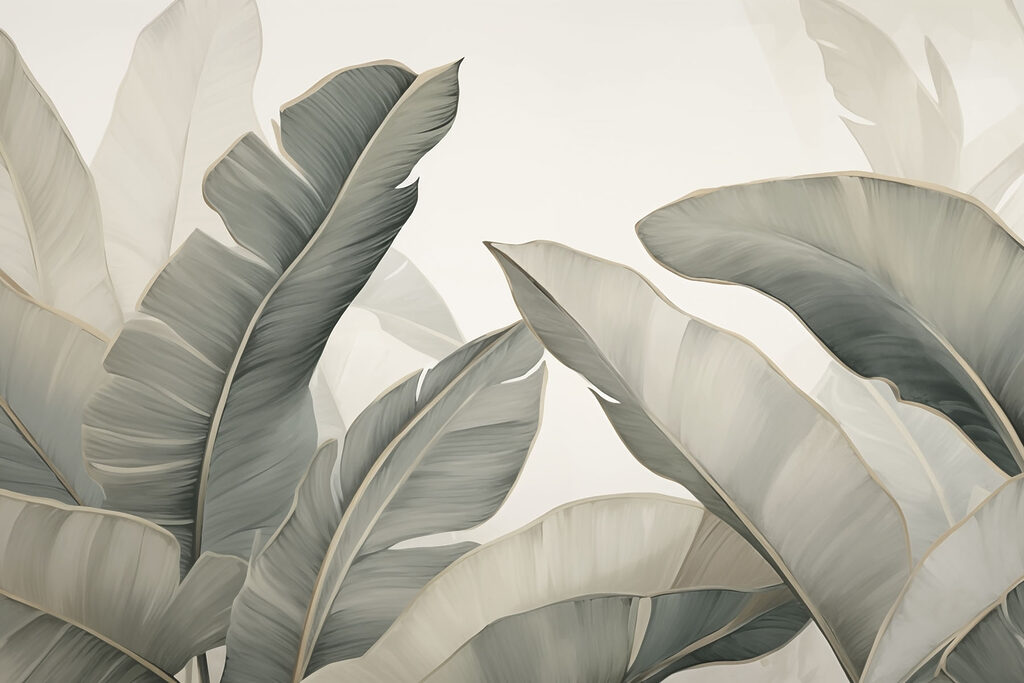 Folhas grandes verde-azeitona — design completo