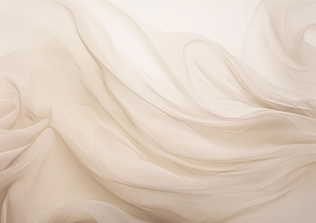 Tecido creme em movimento — design completo