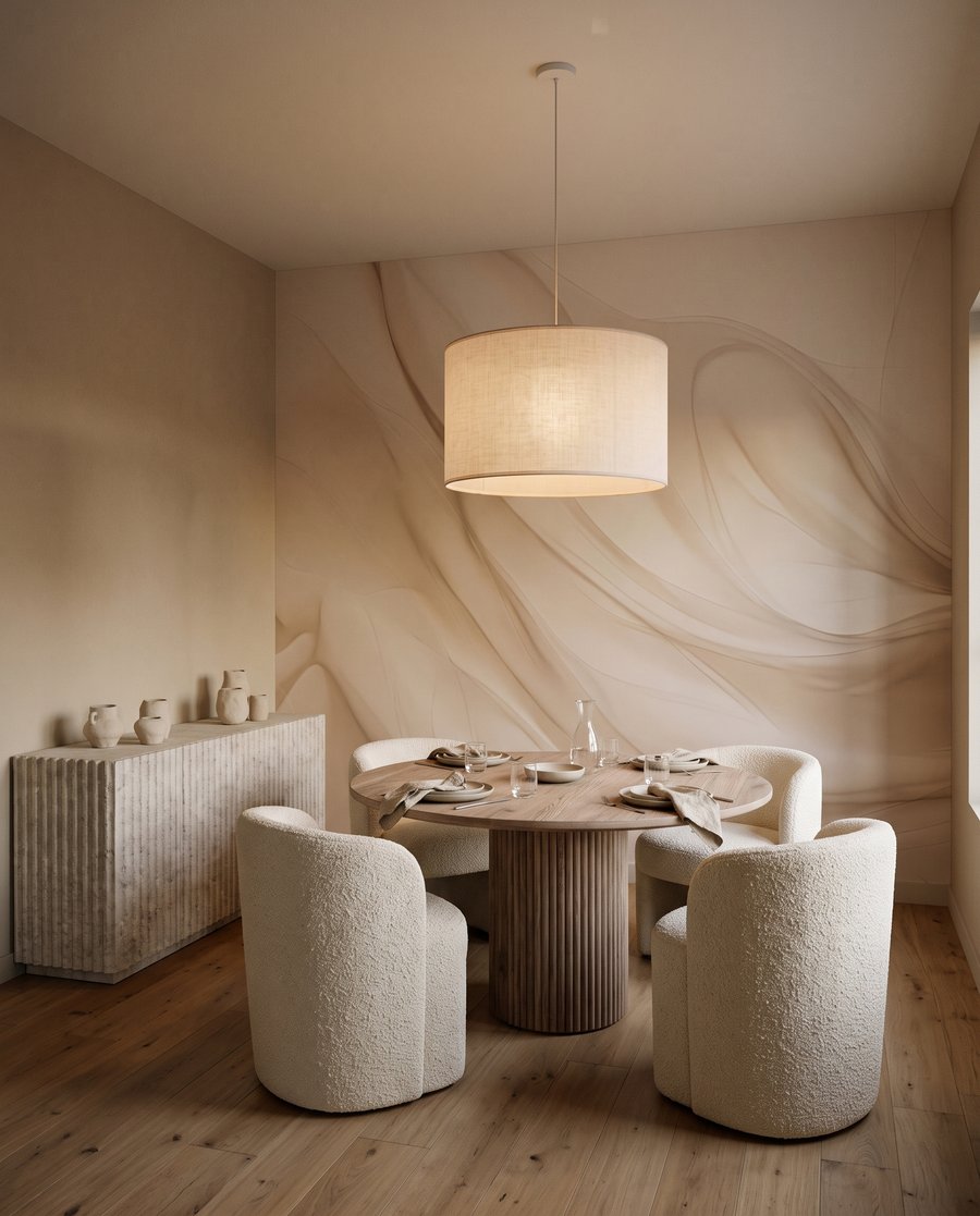 Tecido creme em movimento — interior 7