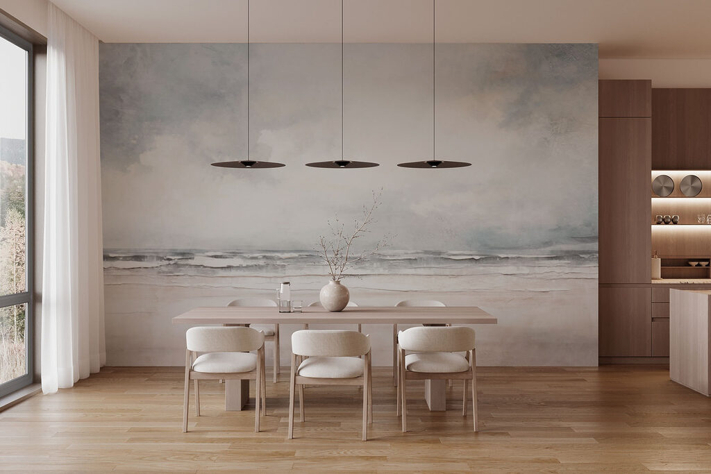 Mar sob céu cinzento-prateado — interior 3