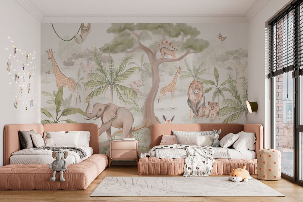 Animais junto à árvore — interior 2
