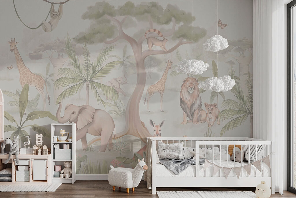 Animais junto à árvore — interior 2
