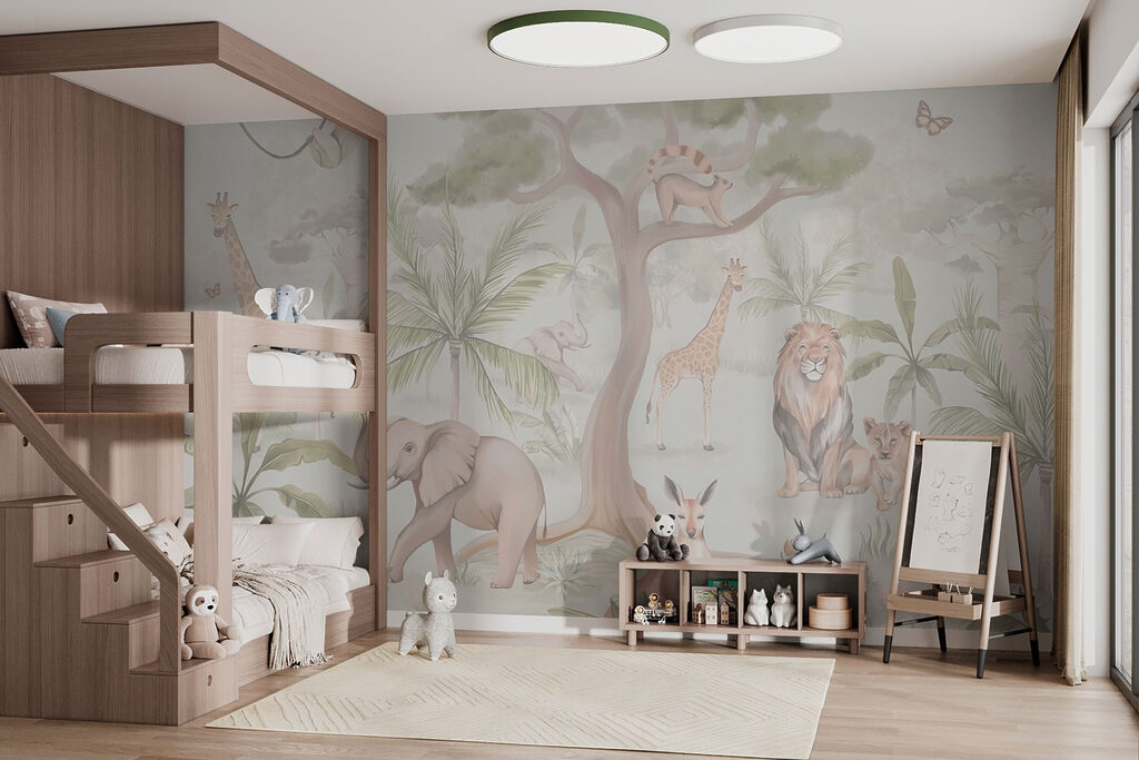 Animais junto à árvore — interior 3